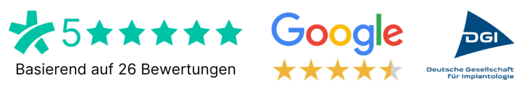 Jameda 5 Sterne · Google Bewertungen · DGI Mitglied